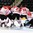 GRAND FORKS, NORTH DAKOTA - APRIL 21: Canada's Evan Fitzpatrick #1 locks to make the save while teammates  Logan Stanley #20, Michael McLeod #22 and Nicolas Hague #26 battle the Switzerland forward during quarterfinal round action at the 2016 IIHF Ice Hockey U18 World Championship. (Photo by Minas Panagiotakis/HHOF-IIHF Images)

